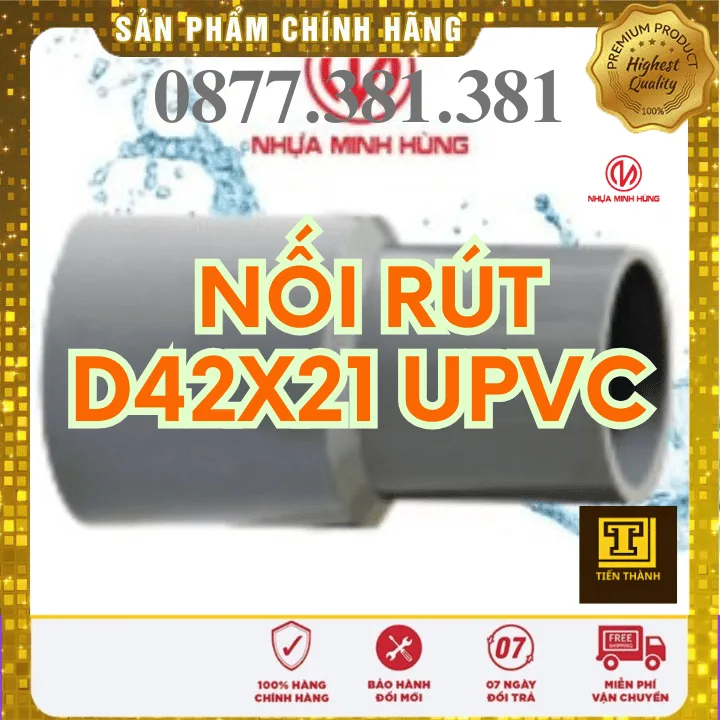 Nối Rút uPVC Minh Hùng Phi 42x21