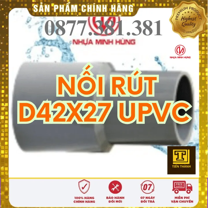 Nối Rút uPVC Minh Hùng Phi 42x27