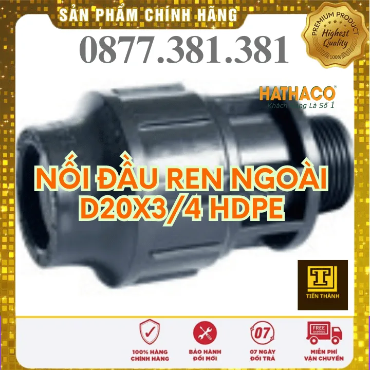Nối Ren Ngoài HDPE HATHACO Phi 20x3/4