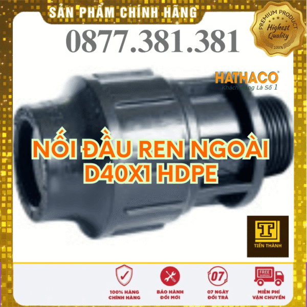 Nối Ren Ngoài HDPE HATHACO Phi 40x1