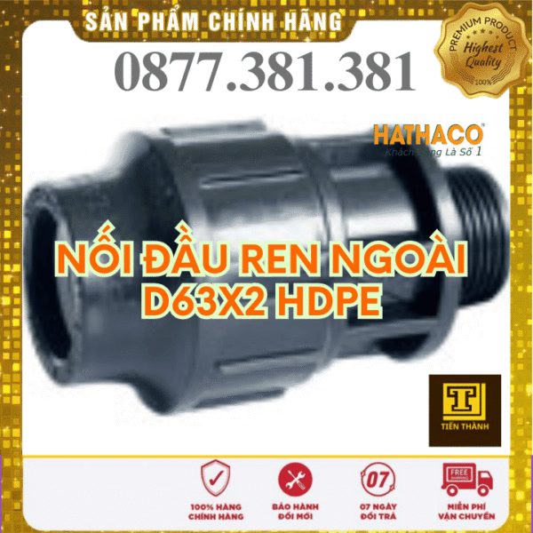 Nối Ren Ngoài HDPE HATHACO Phi 63x2