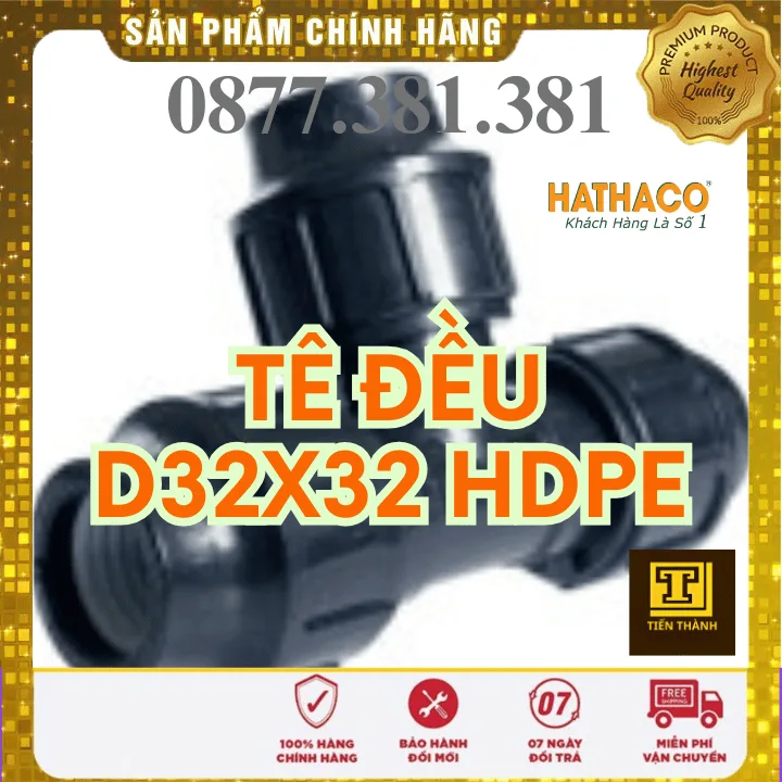 Tê Đều HDPE HATHACO Phi 32