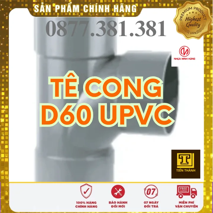 Tê Cong uPVC Minh Hùng Phi 60 - Xem chi tiết tại Công Ty TNHH Sản Xuất Thương Mại Phát Triển Tiến Thành Tê Cong uPVC Minh Hùng Phi 60