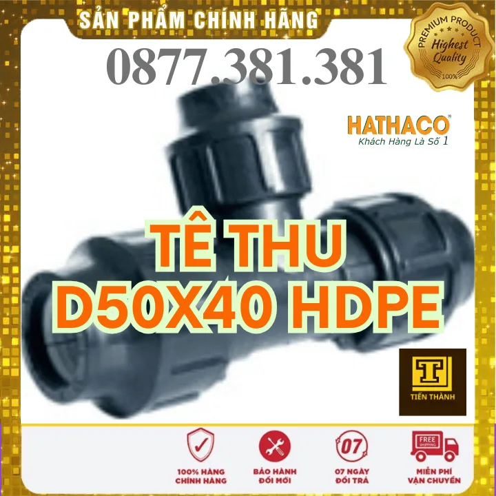 Tê Thu HDPE HATHACO Phi 50x40