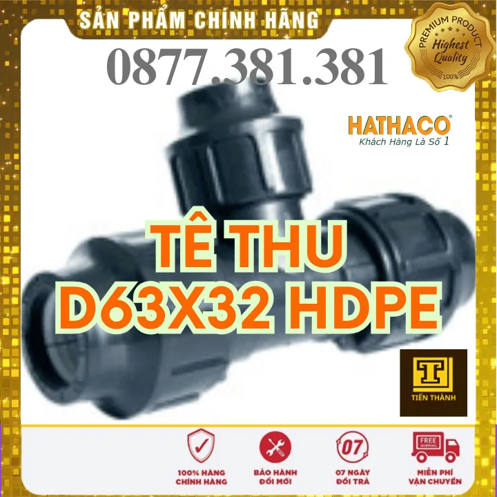 Tê Thu HDPE HATHACO Phi 63x32