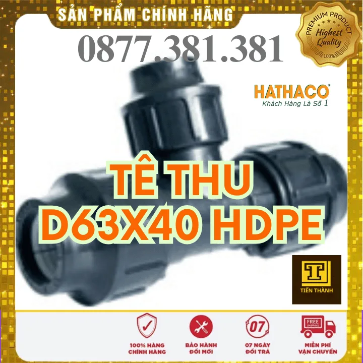 Tê Thu HDPE HATHACO Phi 63x40
