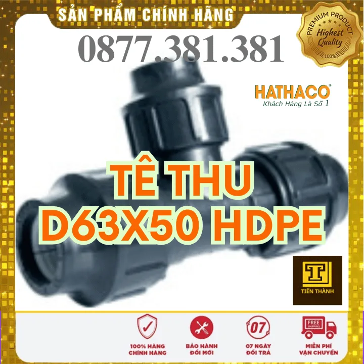 Tê Thu HDPE HATHACO Phi 63x50