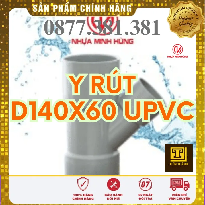 Y rút uPVC Minh Hùng Phi rút 140x60