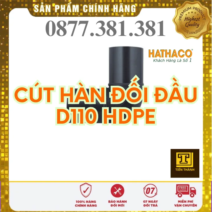 Cút 90 Độ Hàn Đối Đầu HDPE HATHACO Phi 110 - Xem chi tiết tại Công Ty TNHH Sản Xuất Thương Mại Phát Triển Tiến Thành Cút 90 Độ Hàn Đối Đầu HDPE HATHACO Phi 110