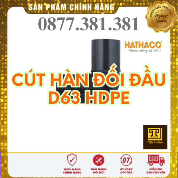 Cút 90 Độ Hàn Đối Đầu HDPE HATHACO Phi 63