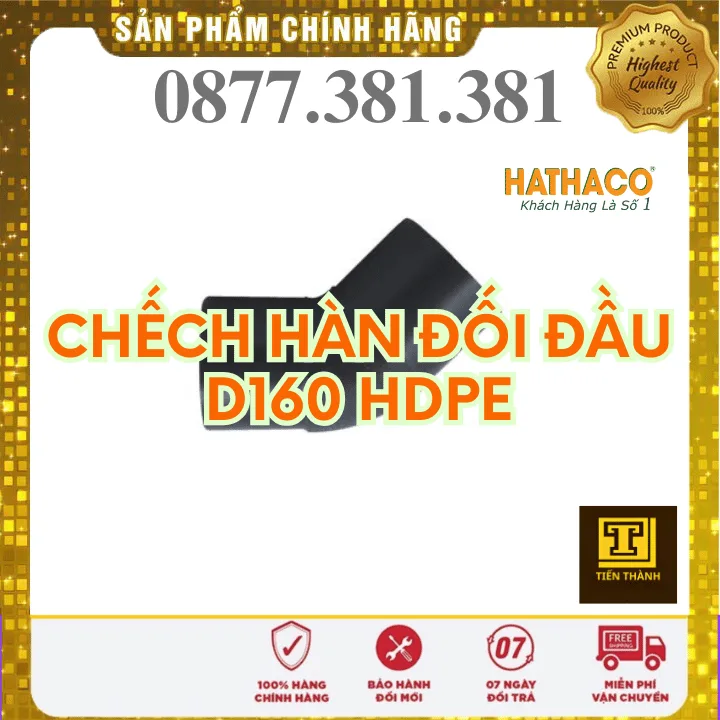 Chếch 45 Độ Hàn Đối Đầu HDPE HATHACO Phi 180