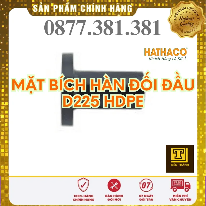 Đầu Bích Hàn Đối Đầu HDPE HATHACO Phi 225