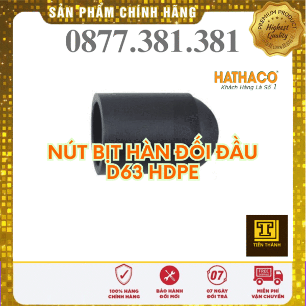 Nút Bịt Hàn Đối Đầu HDPE HATHACO Phi 63