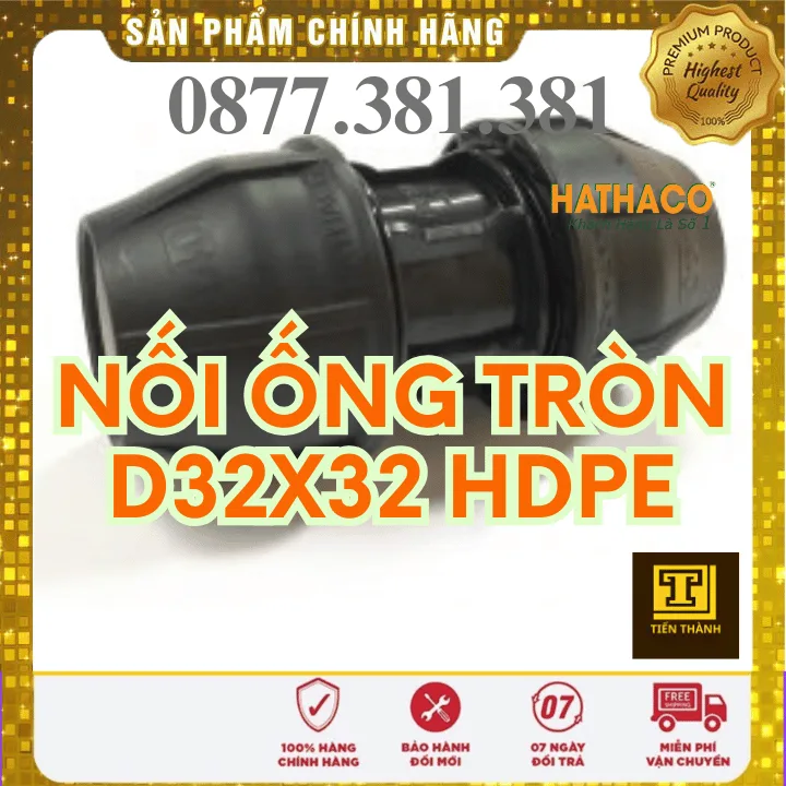 Nối Ống Tròn HDPE HATHACO Phi 32x32 - Xem chi tiết tại Công Ty TNHH Sản Xuất Thương Mại Phát Triển Tiến Thành Nối Ống Tròn HDPE HATHACO Phi 32x32