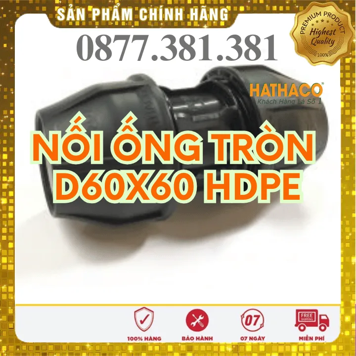 Nối Ống Tròn HDPE HATHACO Phi 60x60