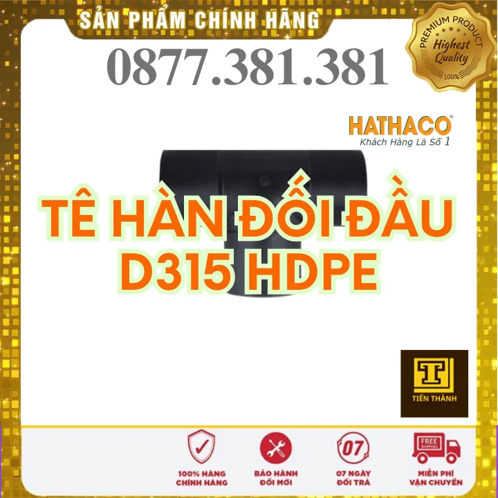 Tê Hàn Đối Đầu HDPE HATHACO Phi 315