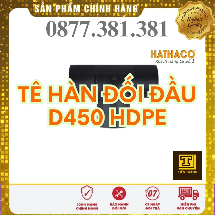 Tê Hàn Đối Đầu HDPE HATHACO Phi 450