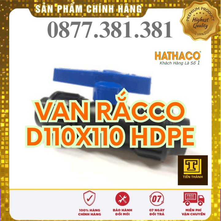 Van PP 2 Đầu Rắcco HDPE HATHACO Phi 110x110 Van PP 2 Đầu Rắcco HDPE HATHACO Phi 110x110