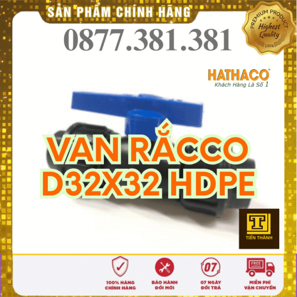 Van PP 2 Đầu Rắcco HDPE HATHACO Phi 32x32