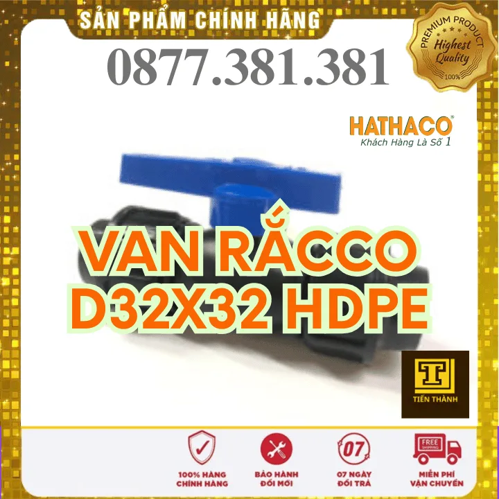 Van PP 2 Đầu Rắcco HDPE HATHACO Phi 32x32