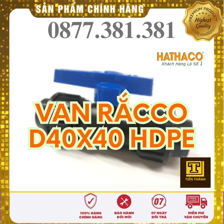 Van PP 2 Đầu Rắcco HDPE HATHACO Phi 40x40 - Xem chi tiết tại Công Ty TNHH Sản Xuất Thương Mại Phát Triển Tiến Thành Van PP 2 Đầu Rắcco HDPE HATHACO Phi 40x40