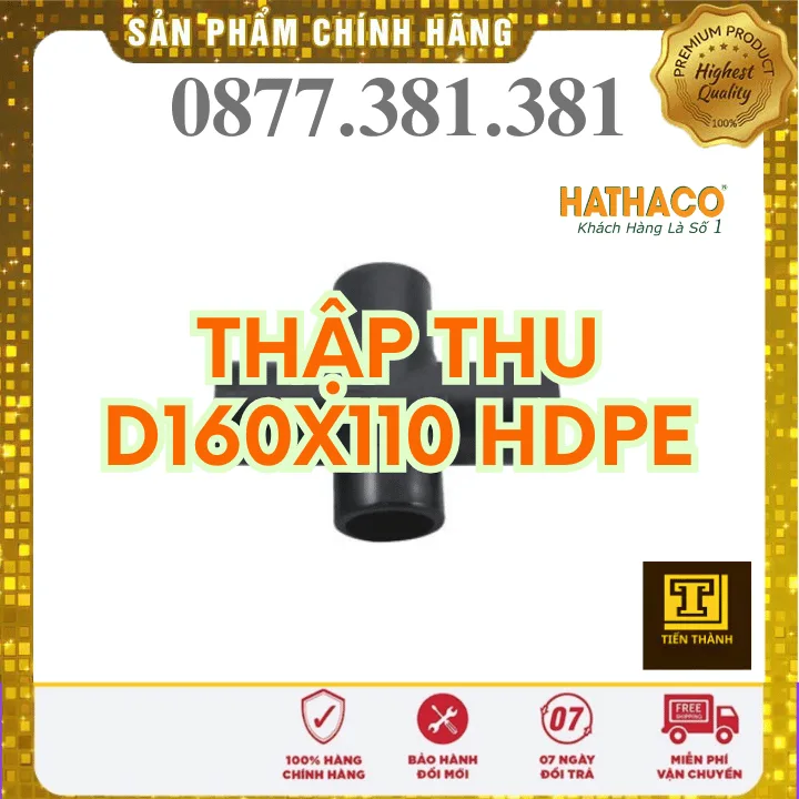 Thập Thu Hàn Đối Đầu HDPE HATHACO Phi 160x110 - Xem chi tiết tại Công Ty TNHH Sản Xuất Thương Mại Phát Triển Tiến Thành Thập Thu Hàn Đối Đầu HDPE HATHACO Phi 160x110