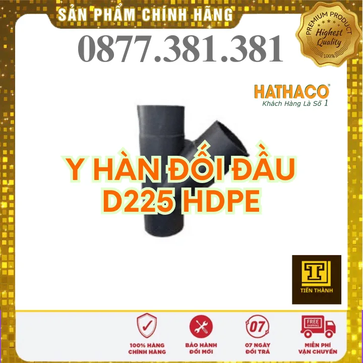 Y Hàn Đối Đầu HDPE HATHACO Phi 225 - Xem chi tiết tại Công Ty TNHH Sản Xuất Thương Mại Phát Triển Tiến Thành Y Hàn Đối Đầu HDPE HATHACO Phi 225