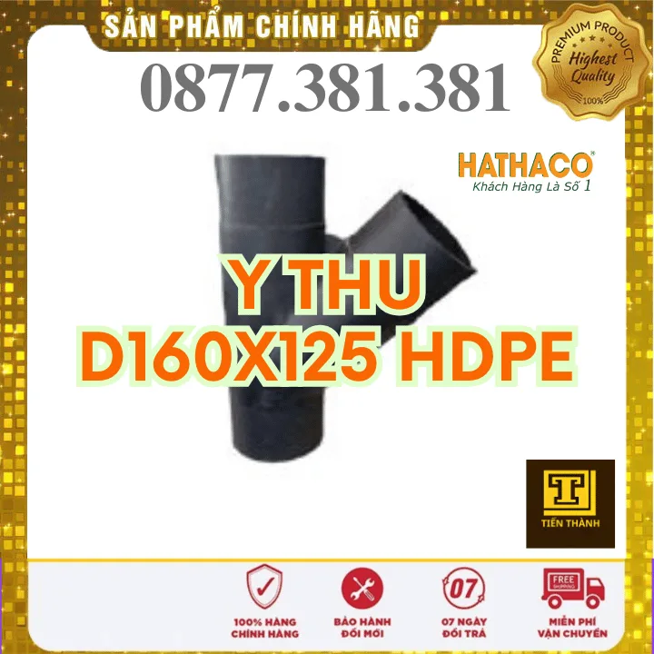 Y Thu Hàn Đối Đầu HDPE HATHACO Phi 160x125 - Xem chi tiết tại Công Ty TNHH Sản Xuất Thương Mại Phát Triển Tiến Thành Y Thu Hàn Đối Đầu HDPE HATHACO Phi 160x125
