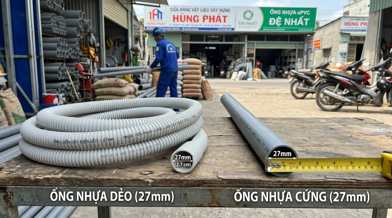 Khi nào nên dùng ống nhựa mềm Phi 27 thay cho ống cứng?