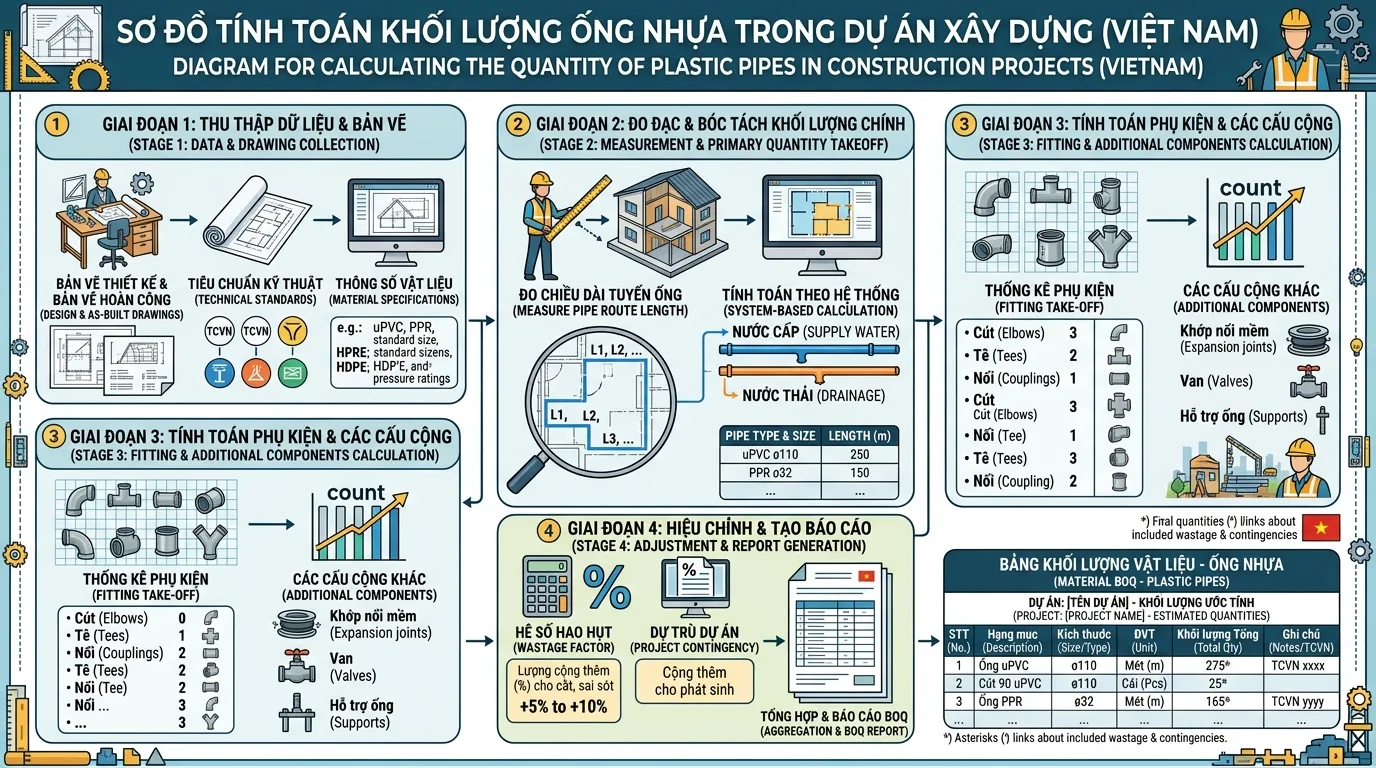 Dự toán vật tư ống nhựa: Cách tránh phát sinh chi phí