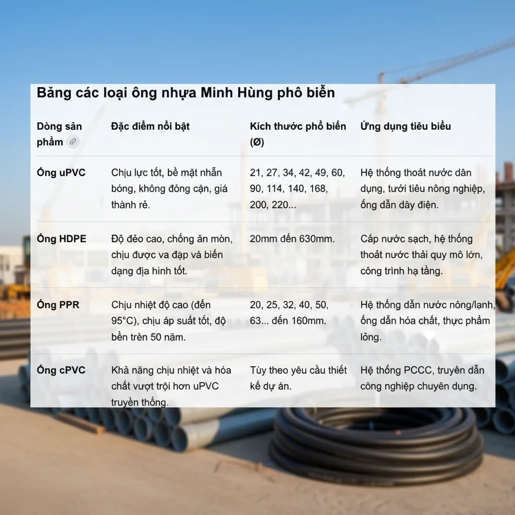 Bảng giá ống nhựa theo hãng: Góc nhìn thị trường
