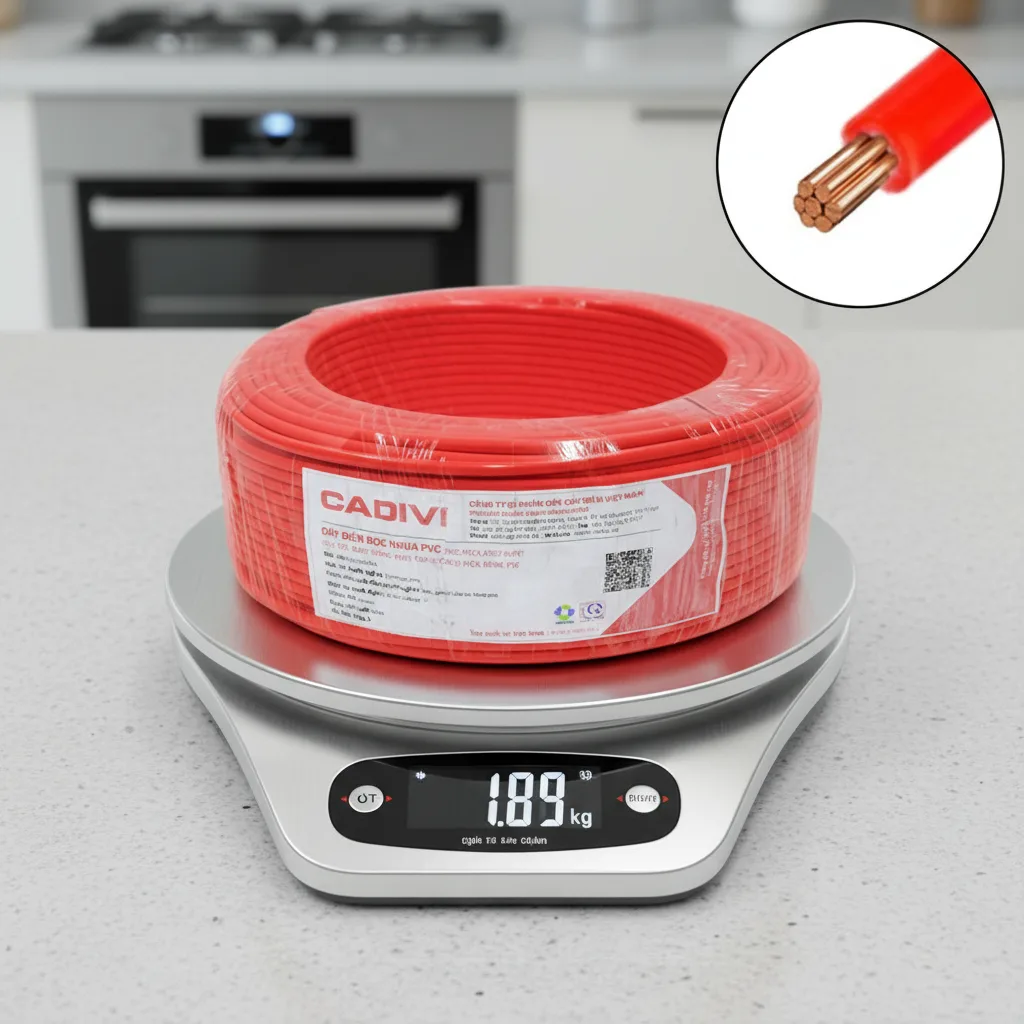 1 cuộn dây Cadivi 1.5mm² nặng bao nhiêu là đạt chuẩn?