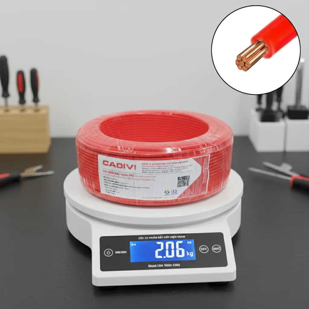 1 cuộn dây Cadivi 1.5mm² nặng bao nhiêu là đạt chuẩn?