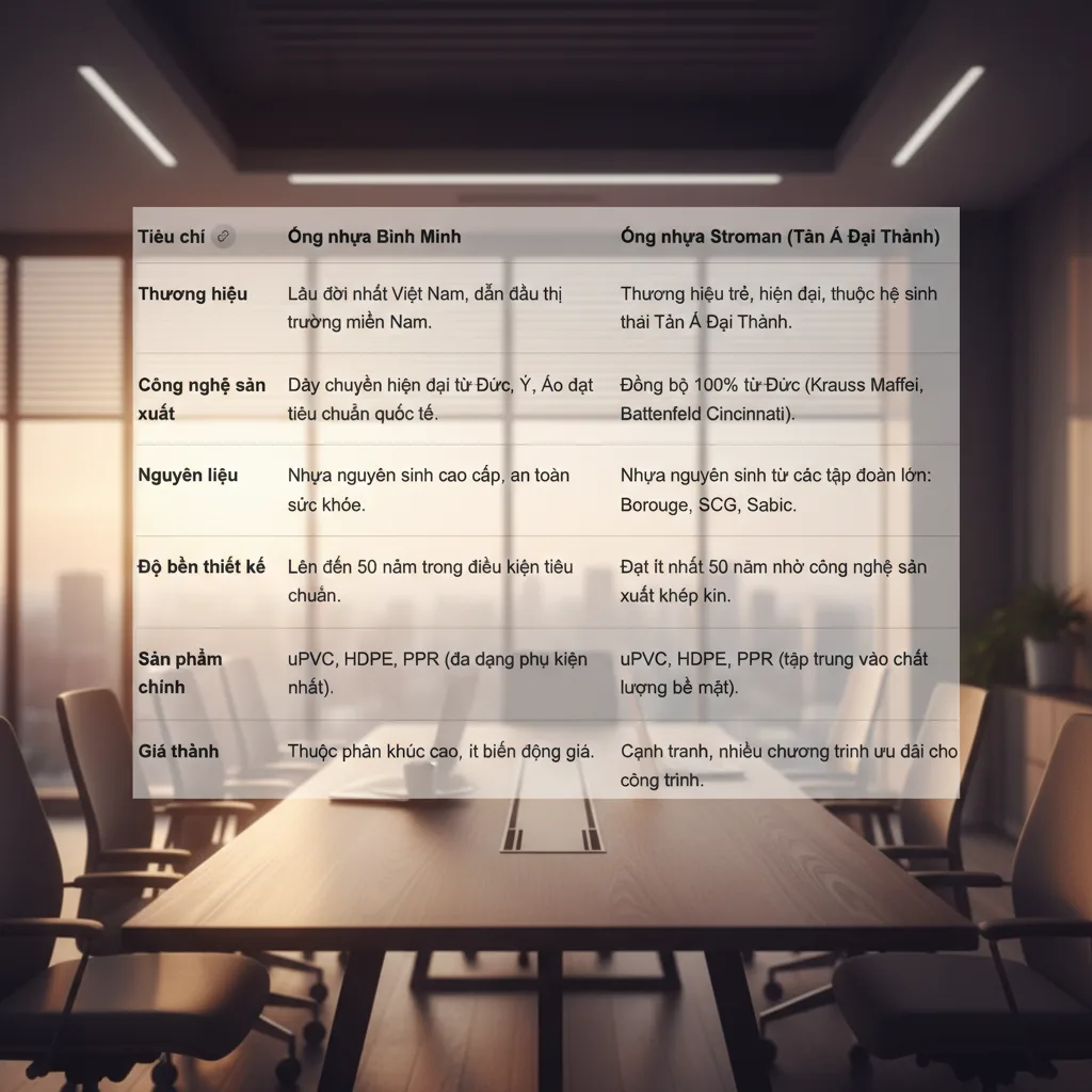 Điểm khác biệt giữa các hãng ống nhựa lớn tại Việt Nam