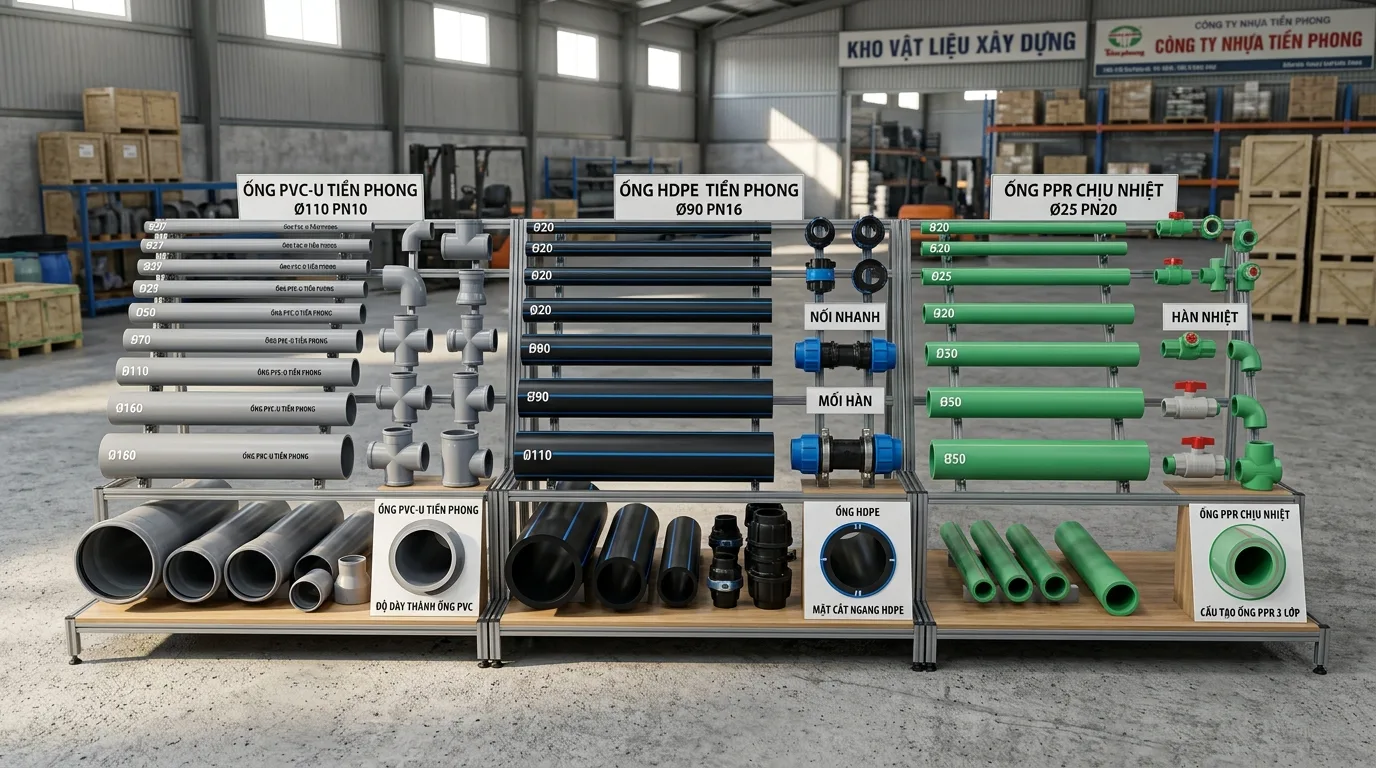 Bảng giá ống nhựa Tiền Phong theo khu vực mới nhất 2026