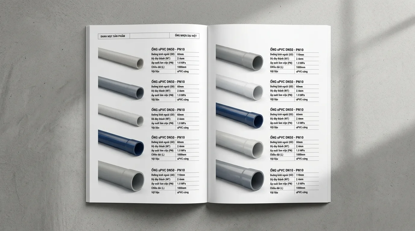 Catalogue ống nhựa Minh Hùng đầy đủ và mới nhất