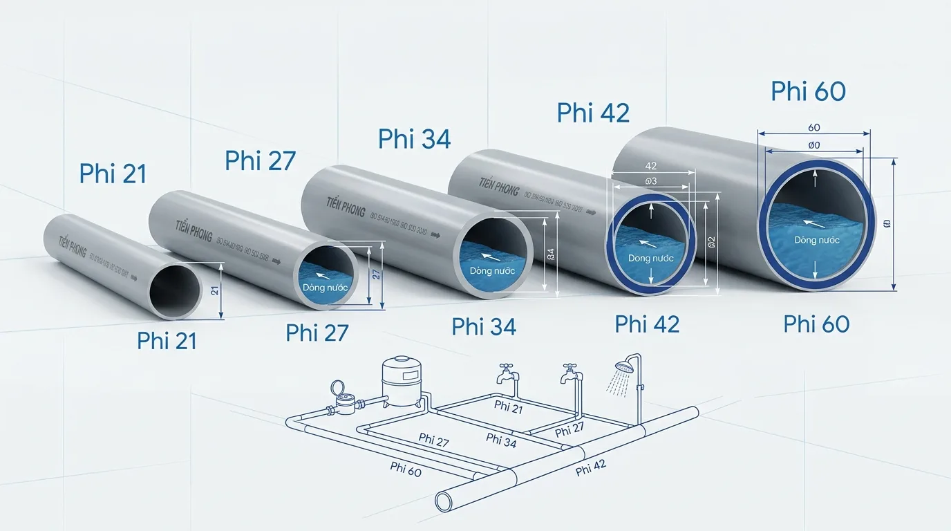 Bảng giá ống nhựa Tiền Phong theo đường kính mới nhất