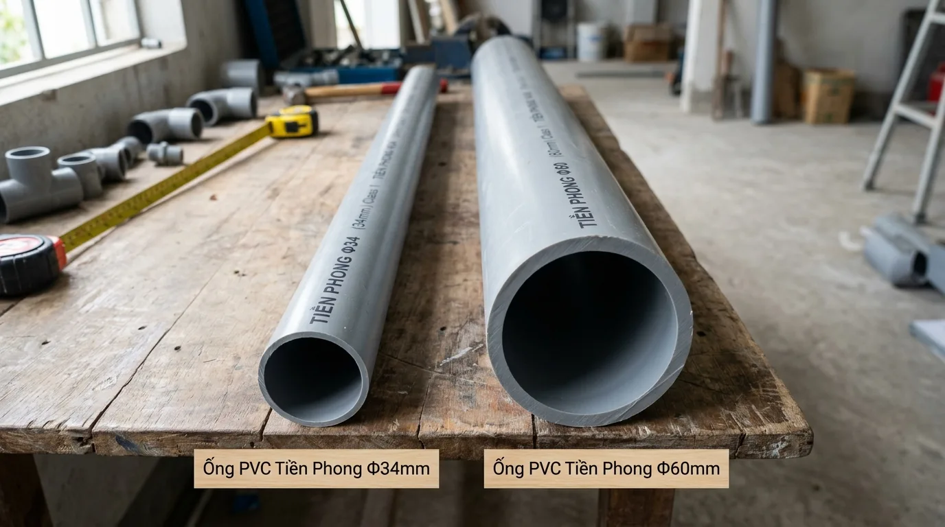 Ống nhựa Tiền Phong phi 60 giá bao nhiêu? Bảng giá mới