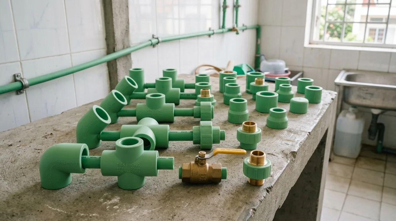 Bảng giá phụ kiện PPR Tiền Phong mới nhất cho hệ nước nóng