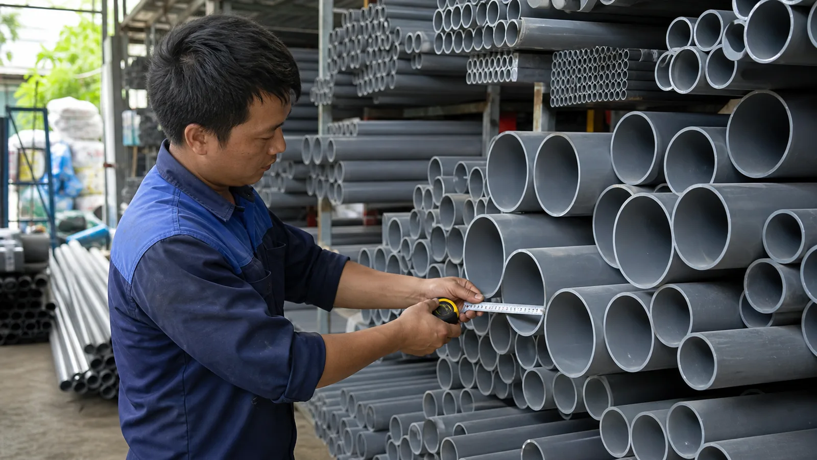 Quy trình hàn ống HDPE đối đầu cho tuyến cấp nước áp lực - Xem chi tiết tại Phân Phối Ống Nhựa HDPE, PPR, PVC & Thiết Bị Điện Nước Quy trình thi công HDPE bắt đầu bằng kiểm tra quy cách ống HDPE