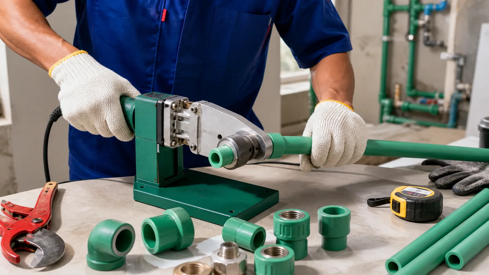 Dụng cụ hàn ống nước chịu nhiệt PPR: checklist trước khi sửa nhà - Xem chi tiết tại Phân Phối Ống Nhựa HDPE, PPR, PVC & Thiết Bị Điện Nước Máy hàn ống nhiệt PPR dùng đúng nhiệt độ và thời gian