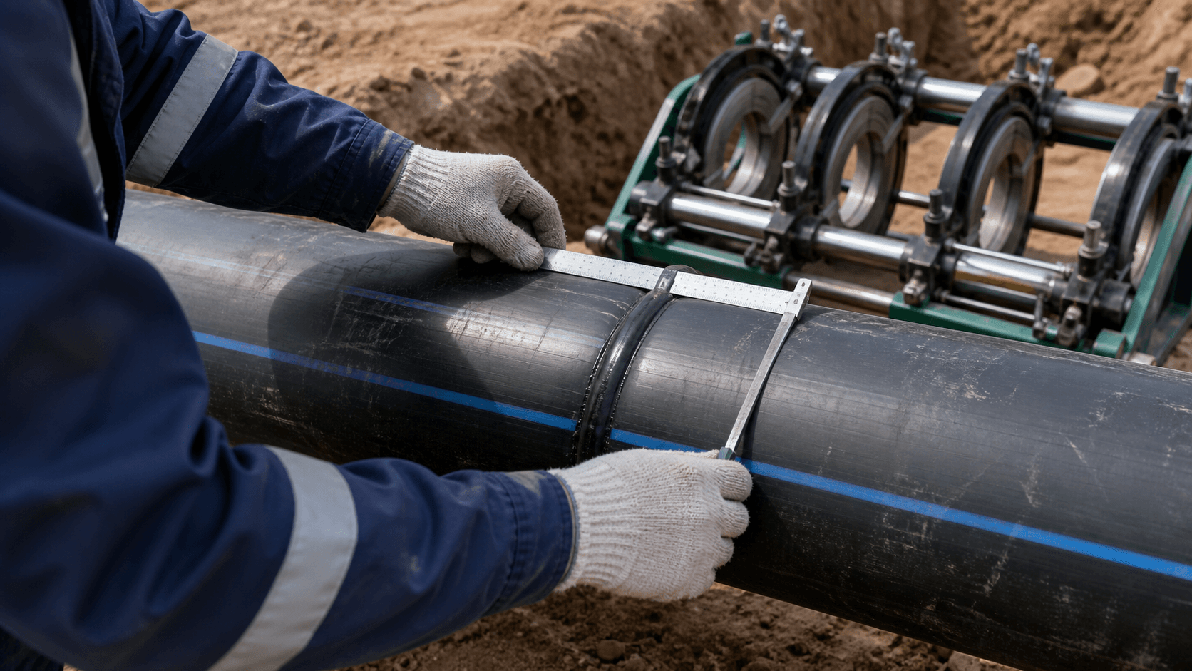 Quy trình hàn ống HDPE đối đầu cho tuyến cấp nước áp lực - Xem chi tiết tại Phân Phối Ống Nhựa HDPE, PPR, PVC & Thiết Bị Điện Nước Nghiệm thu mối hàn HDPE sau hàn đối đầu ống HDPE
