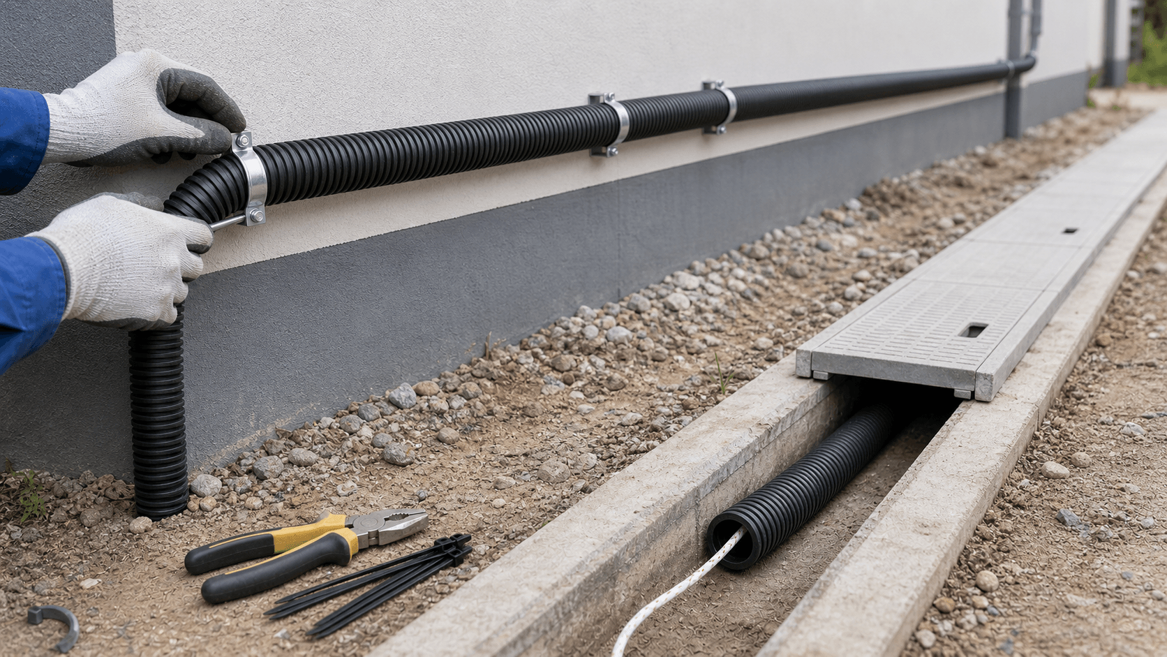 ống ghen xoắn HDPE bảo vệ cáp ngoài trời