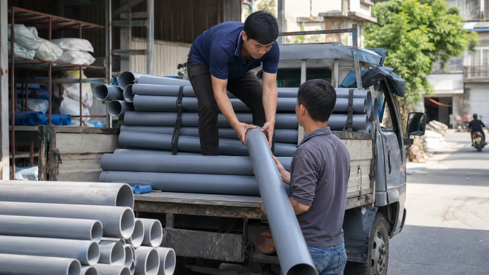 Ống dây nhựa dẫn nước: so sánh loại trong, lưới bố và chịu áp - Xem chi tiết tại Phân Phối Ống Nhựa HDPE, PPR, PVC & Thiết Bị Điện Nước vật tư ống nước ảnh thực tế mới tạo